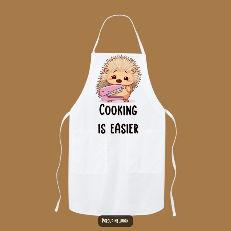 Funny Porcupine Stapler Apron: Cook with Hilarious Office Confusion