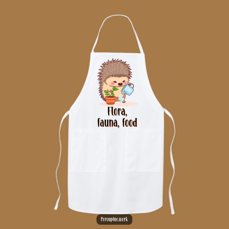 Funny Porcupine Plant Care Apron - Hilarious Gardening or Kitchen Wear