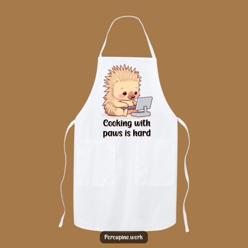 Funny Porcupine Chef Apron: Cook with Hilarious Keyboard Confidence