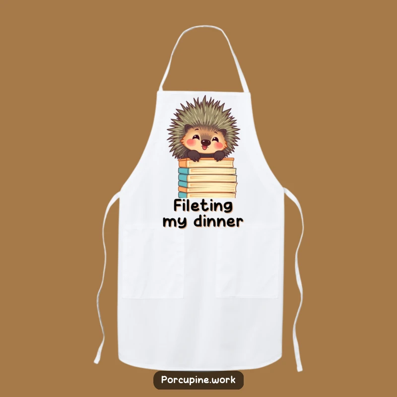 Funny Porcupine Office Apron - Amused File Peeker Kitchen Wear