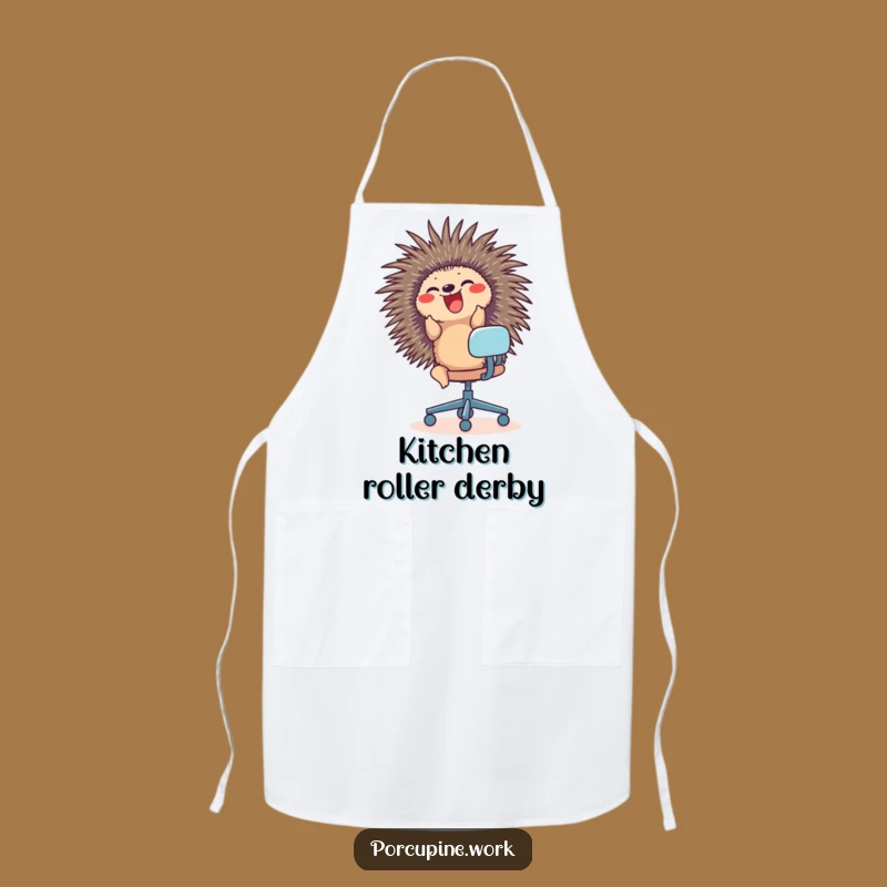 Funny Porcupine Office Chair Apron: Cook with Comical Energy