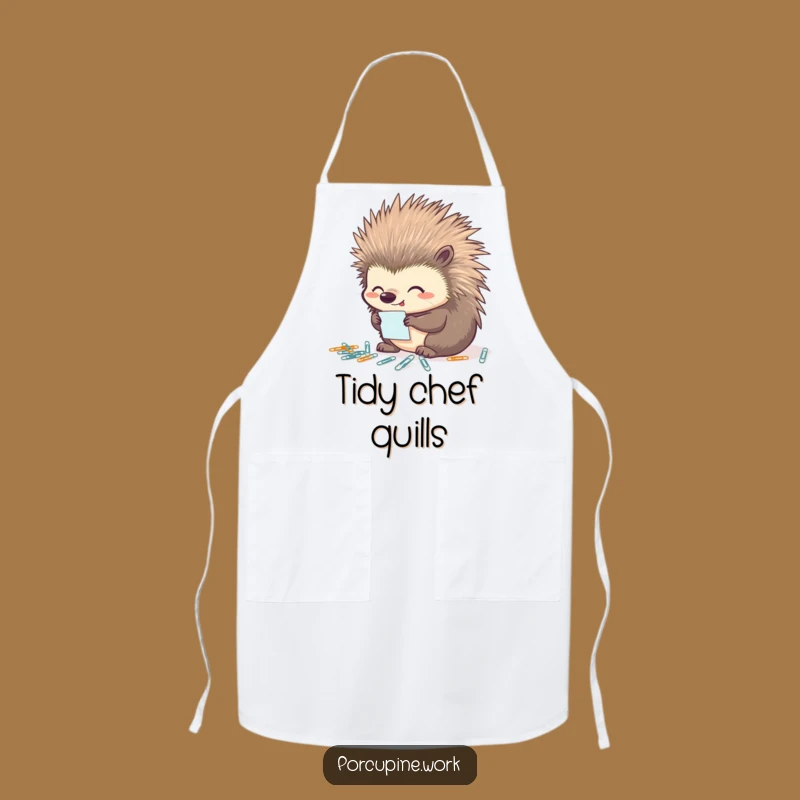 Funny Porcupine Organizer Apron: Cook with Precision and Humor!