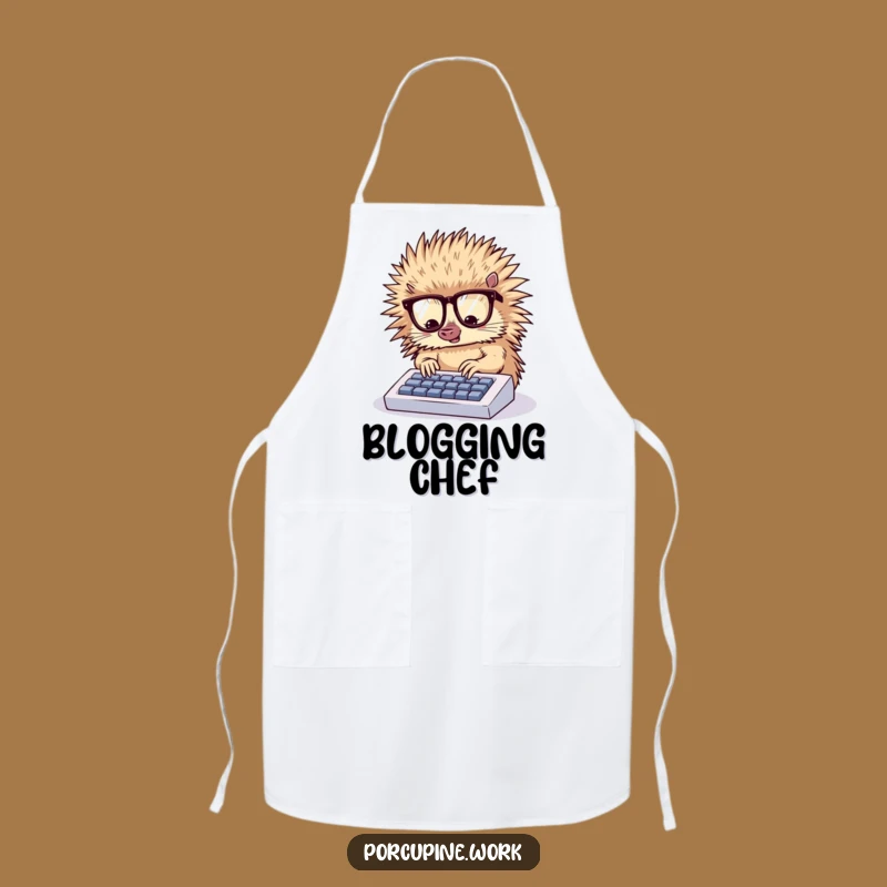 Funny Porcupine Typist Apron: Cook Up Some Words, A Funny Gift!