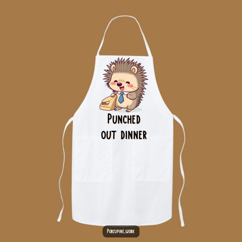 Funny Porcupine Office Apron - Tie & Hole Punch Chef Wear