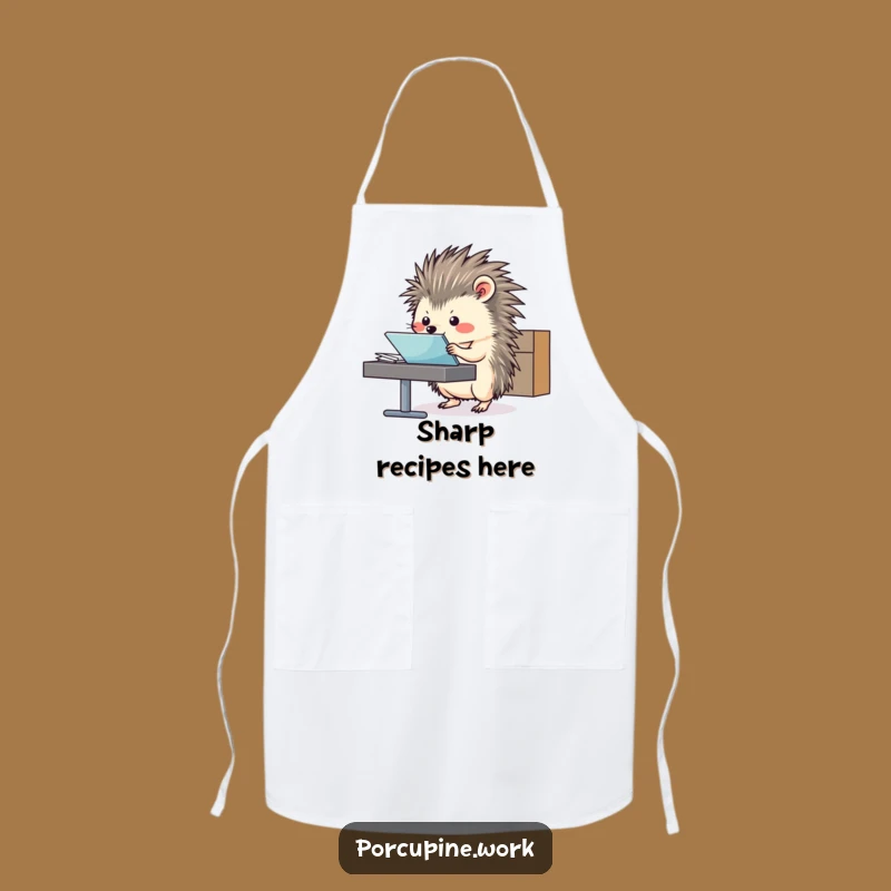 Funny Porcupine Office Apron - Professional Cartoon Kitchen Wear Gift