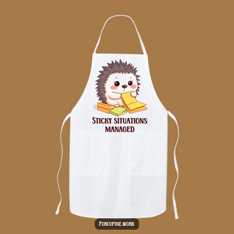 Funny Porcupine Sticky Note Apron: Organize Your Kitchen Fun