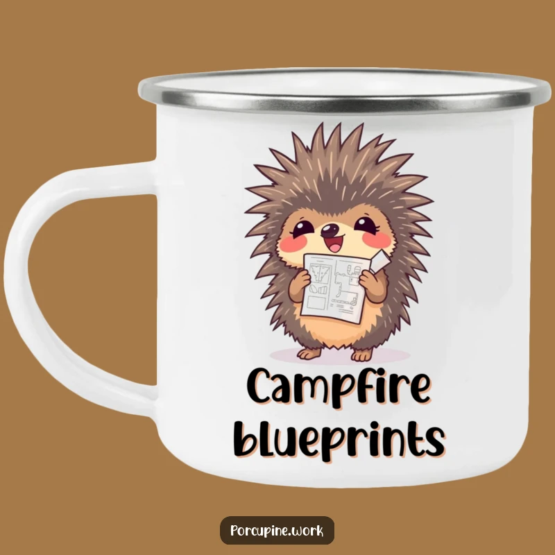 Funny Porcupine Camping Mug - Celebrate Adventures with Blueprint Humor!