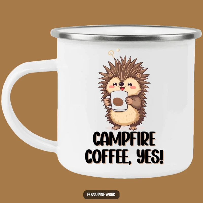 Funny Porcupine Camping Mug - Triumphantly Brew Your Adventures!