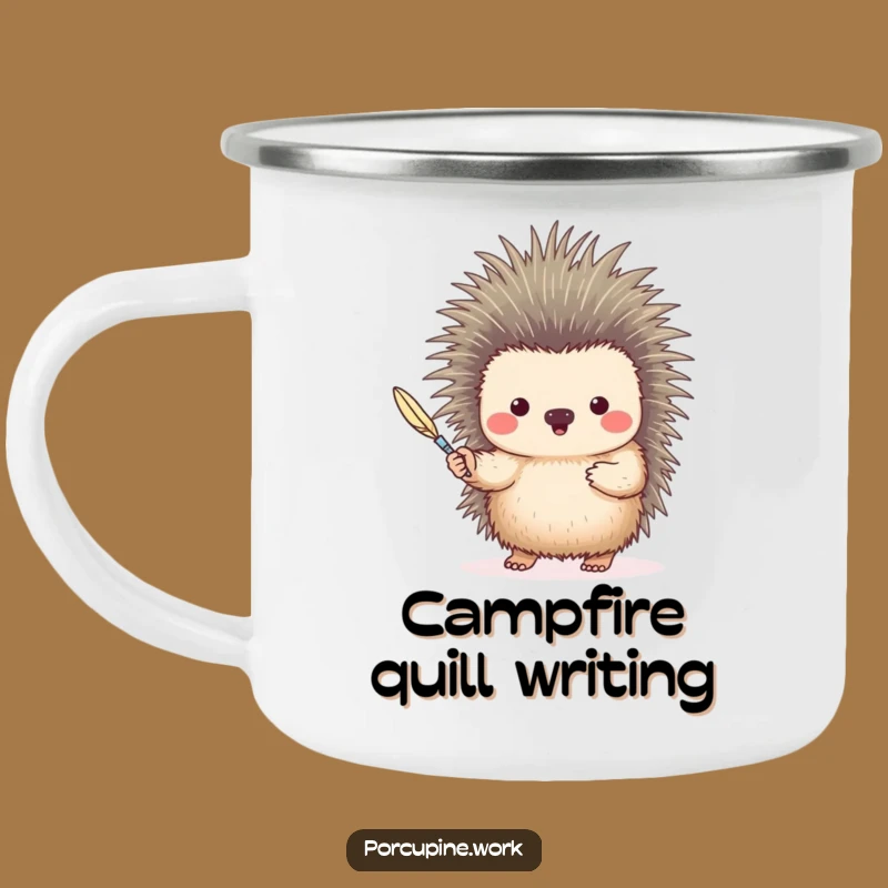 Funny Quill Porcupine Camping Mug: Your Hilarious Companion for Outdoor Writing