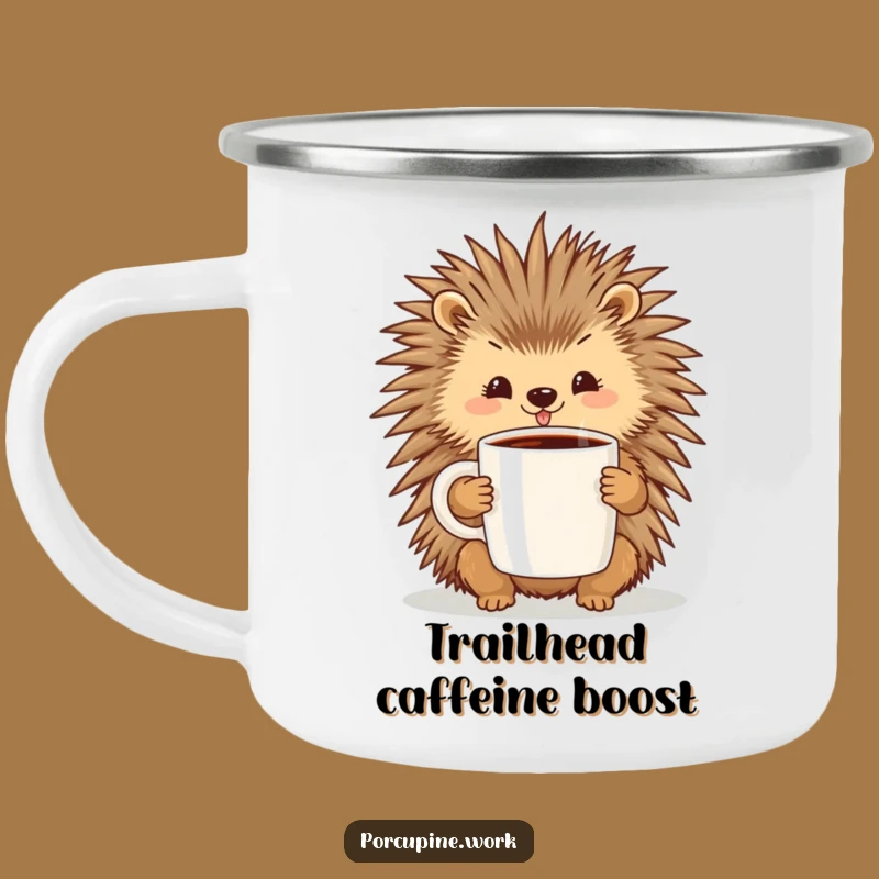 Durable Funny Porcupine Coffee Camping Mug: Fuel Your Adventures with Cheer