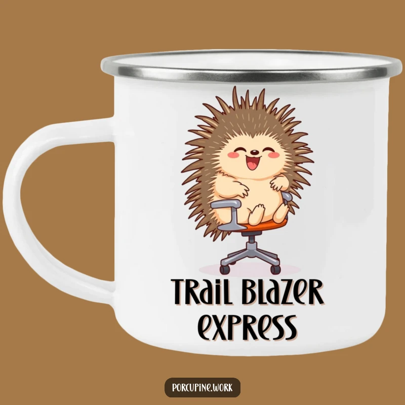 Funny Porcupine Office Chair Camping Mug - Rugged Hilarious Gear for Adventurers