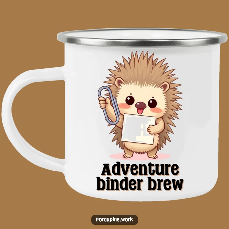 Funny Porcupine Paperclip Camping Mug: Triumph Hero, Hilarious Outdoor Gift!