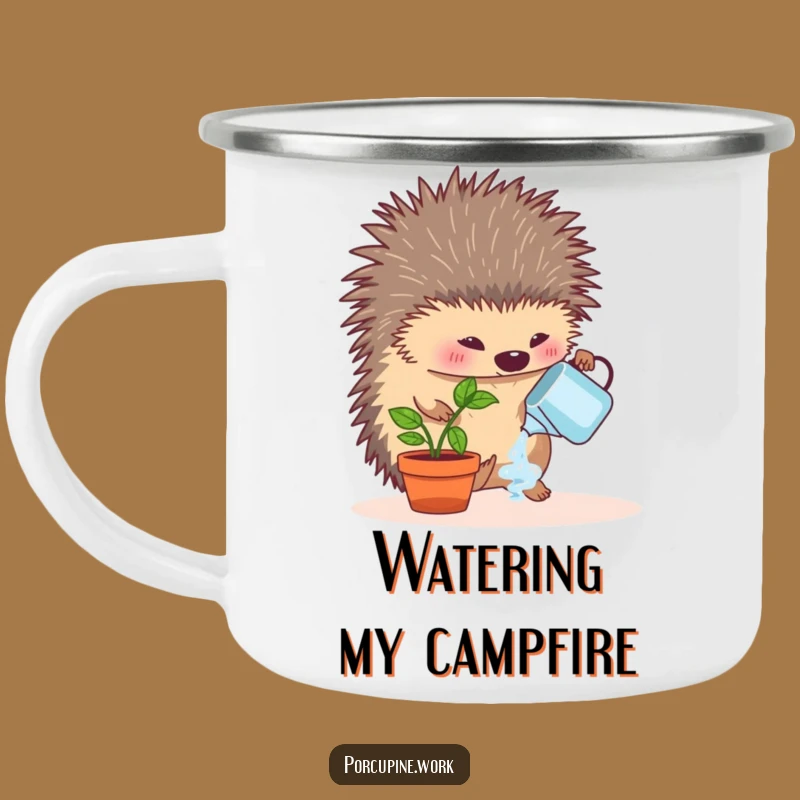 Funny Porcupine Plant Care Camping Mug - Rugged Hilarious Outdoor Gear for Gardeners