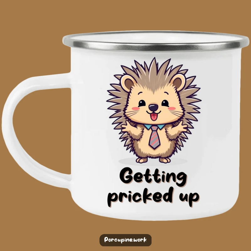 Funny Porcupine Presentation Camping Mug: Your Trail Companion for Hilarious Meetings