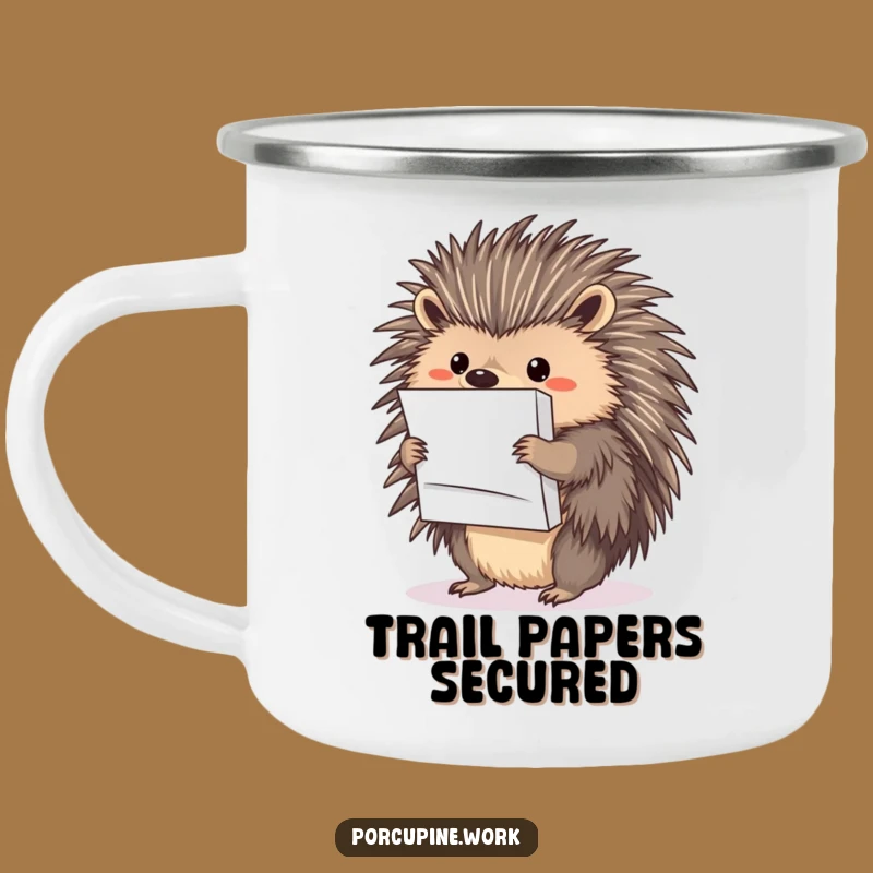 Funny Porcupine Paper Stacker Camping Mug: Your Hilarious Companion for Outdoor Tasks