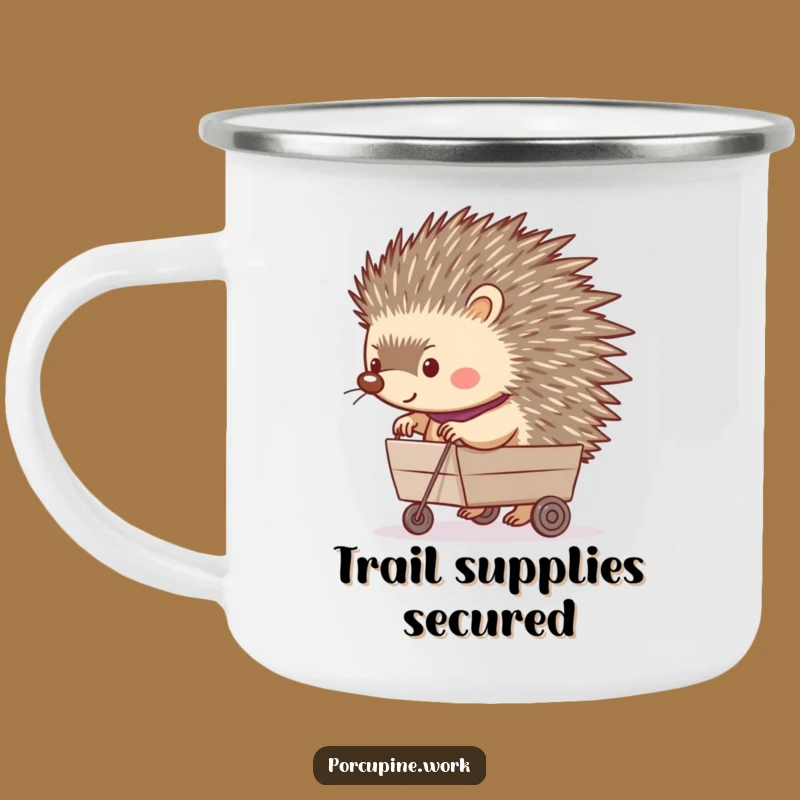 Funny Porcupine Rolling Cart Camping Mug: Happy Hauler for Hilarious Adventures