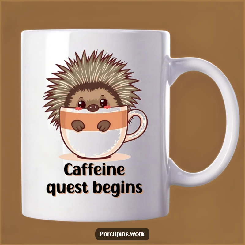 Funny Porcupine Coffee Mug - Caffeine Craving, Perfect Funny Gift!