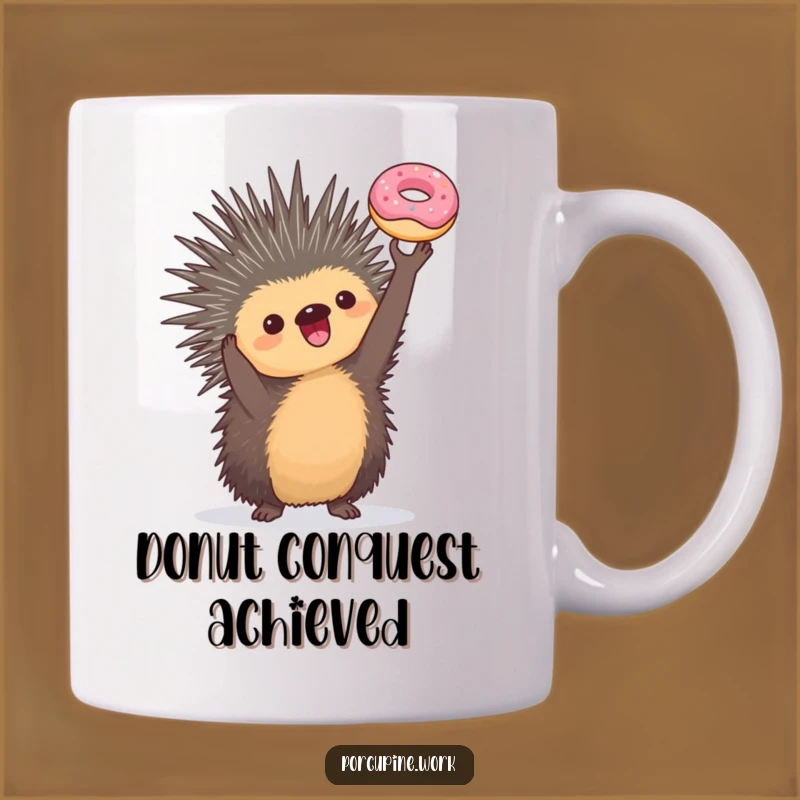 Funny Porcupine Donut Trophy Funny Mug, Celebrate Small Wins with Humor