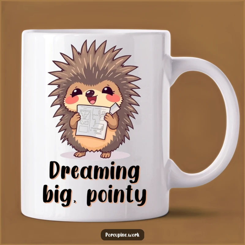 Funny Porcupine Blueprint Mug - Hilarious Architect Gift for Dream Builders!