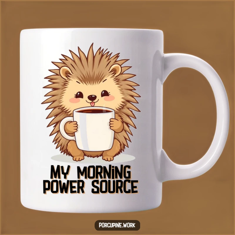 Funny Cheerful Porcupine Coffee Mug: Your Perfect Morning Boost Companion