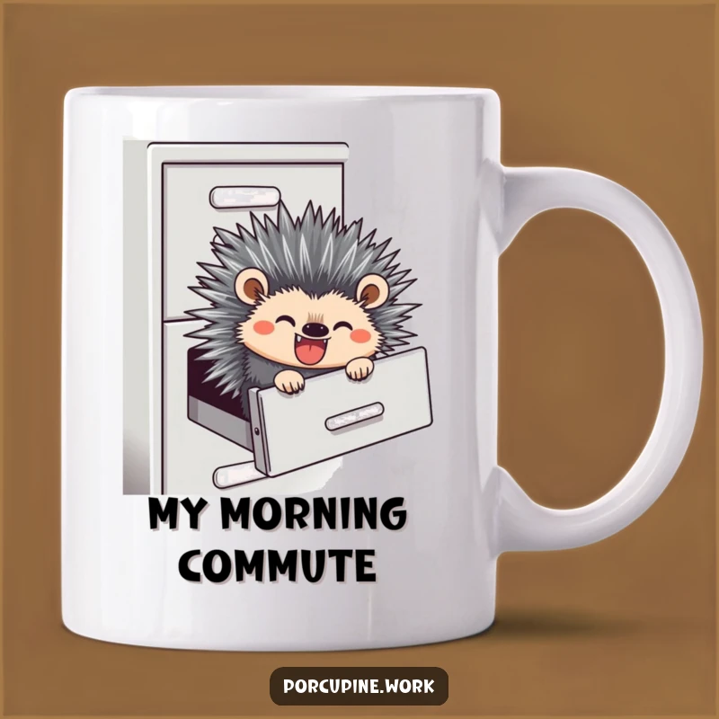 Funny Office Slide Mug - Hilarious Porcupine Filing Cabinet Escape Gift