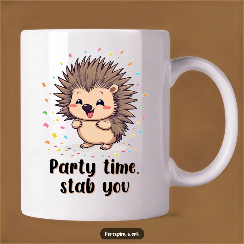 Funny Porcupine Confetti Mug: Celebrate Life with This Hilarious Party Gift!