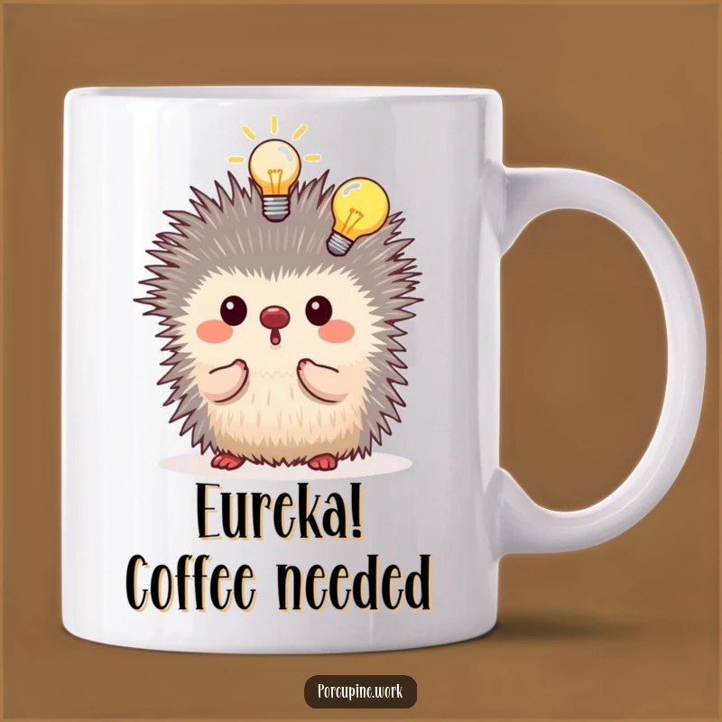 Funny Porcupine Idea Mug: Lightbulb Moment Inspiration, Perfect Gift for Thinkers