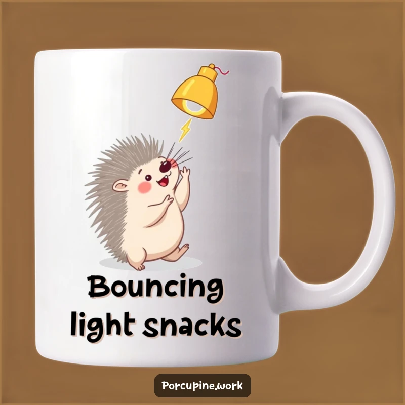 Funny Porcupine Lamp Mug: Playful Office Humor for Your Coffee Break!