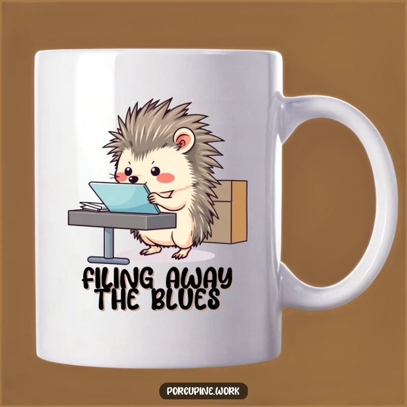 Funny Porcupine Office Mug - Professional Quirky Cartoon Gift