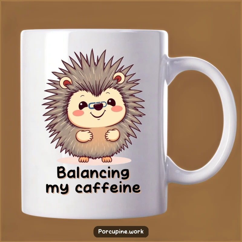 Funny Porcupine Paperclip Trick Mug - Hilarious Office Skill Gift