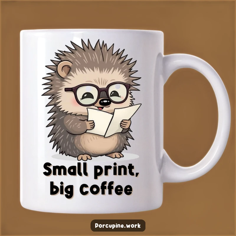 Funny Porcupine Scholar Mug: A Hilarious Gift for the Avid Reader