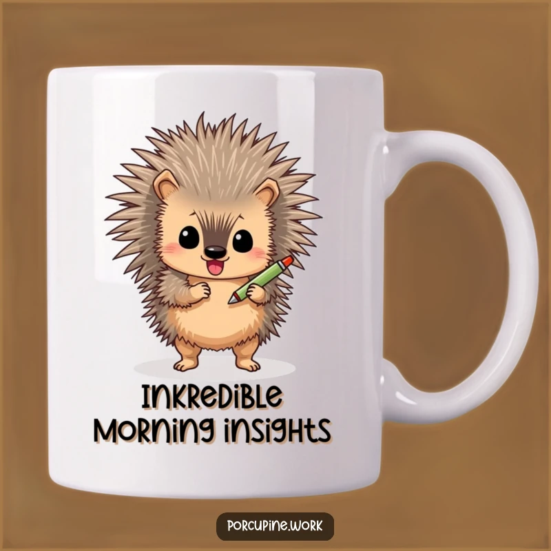 Funny Porcupine Shimmy Pen Mug: A Hilarious Writing Gift for Office Humor Lovers