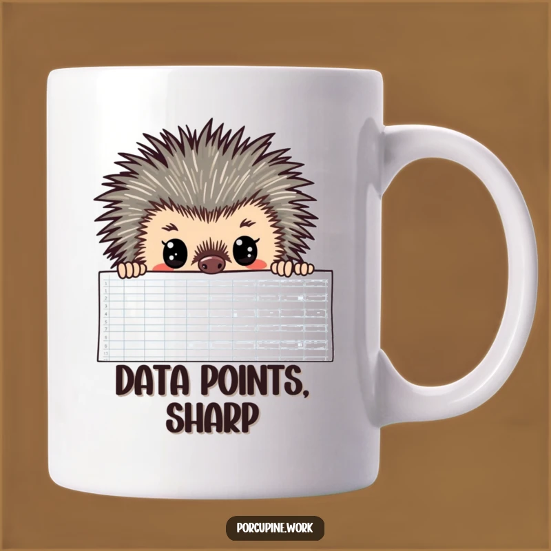 Funny Porcupine Spreadsheet Mug: Data Focused Hero, Hilarious Office Gift Idea
