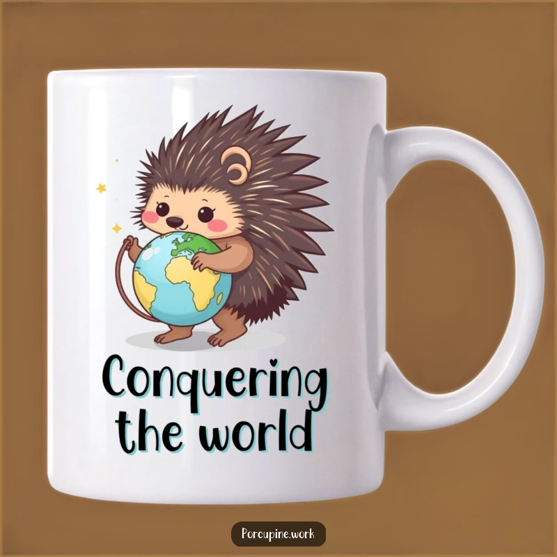 Funny Porcupine World Traveler Mug - Explore & Smile, Perfect Funny Gift!