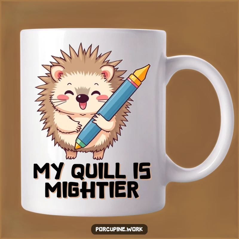Funny Porcupine Writer Mug - Hilarious Gift for Authors and Pen Lovers