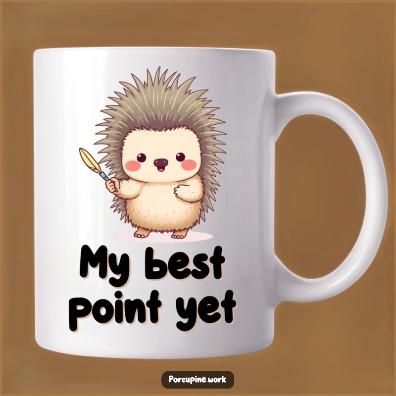 Funny Quill Pen Porcupine Mug: Hilarious Gift for the Creative Writer