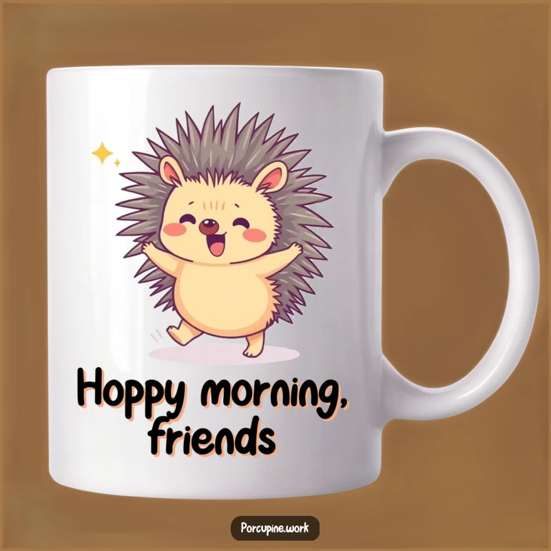 Funny Porcupine Victory Hop Mug: Celebrate Small Wins with Humor