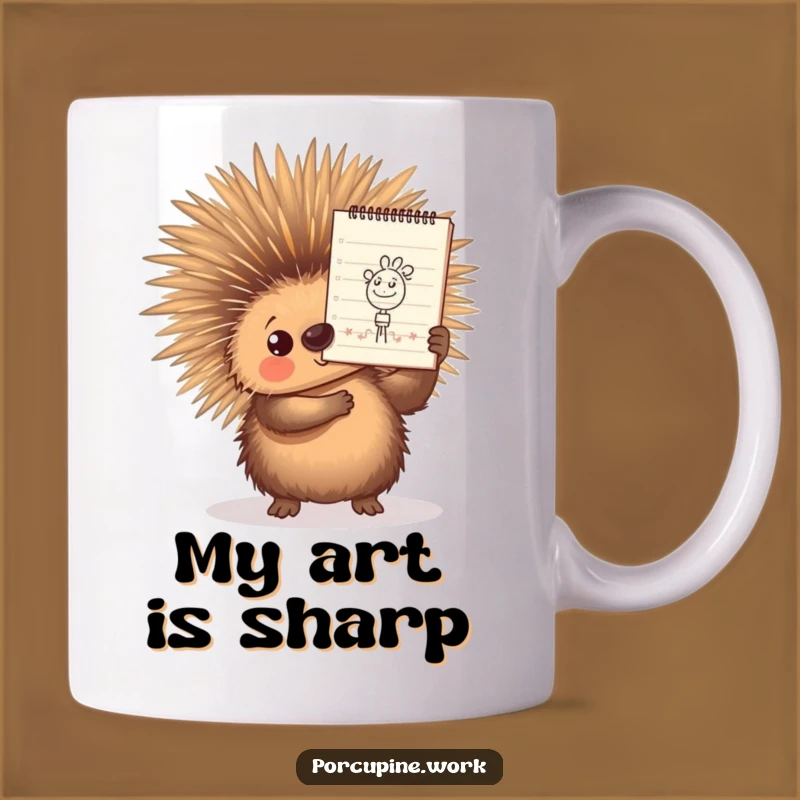 Funny Porcupine Artist Mug: Doodle Master, Hilarious Creative Hero Gift Idea