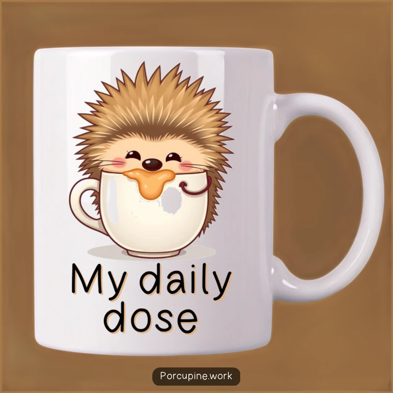Funny Sipping Porcupine Mug: Coffee Lover's Dream, Perfect Gift!