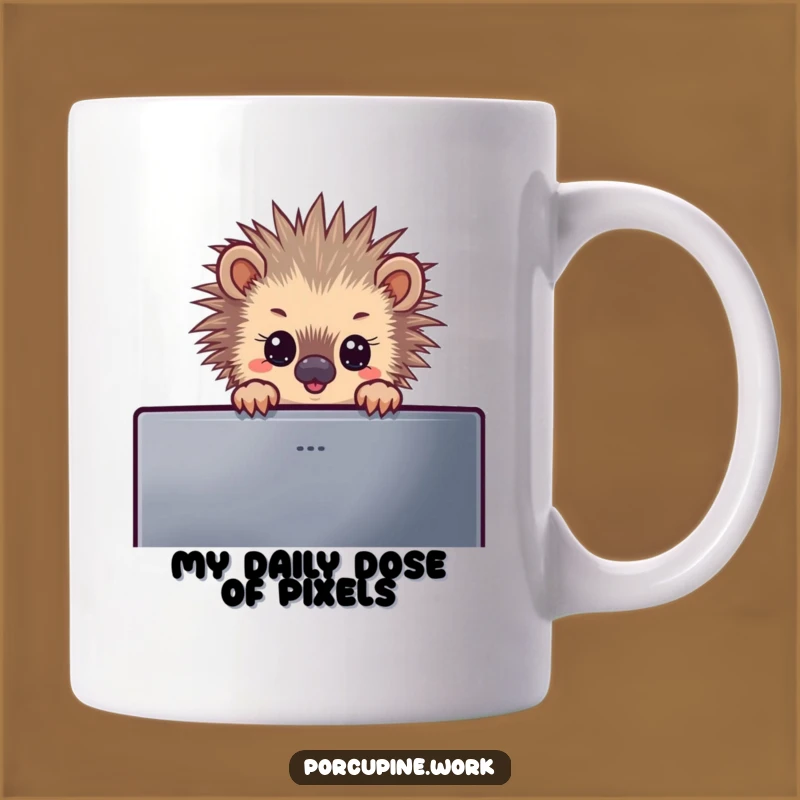 Funny Porcupine Monitor Peek Funny Mug, the Perfect Curious Gift Idea