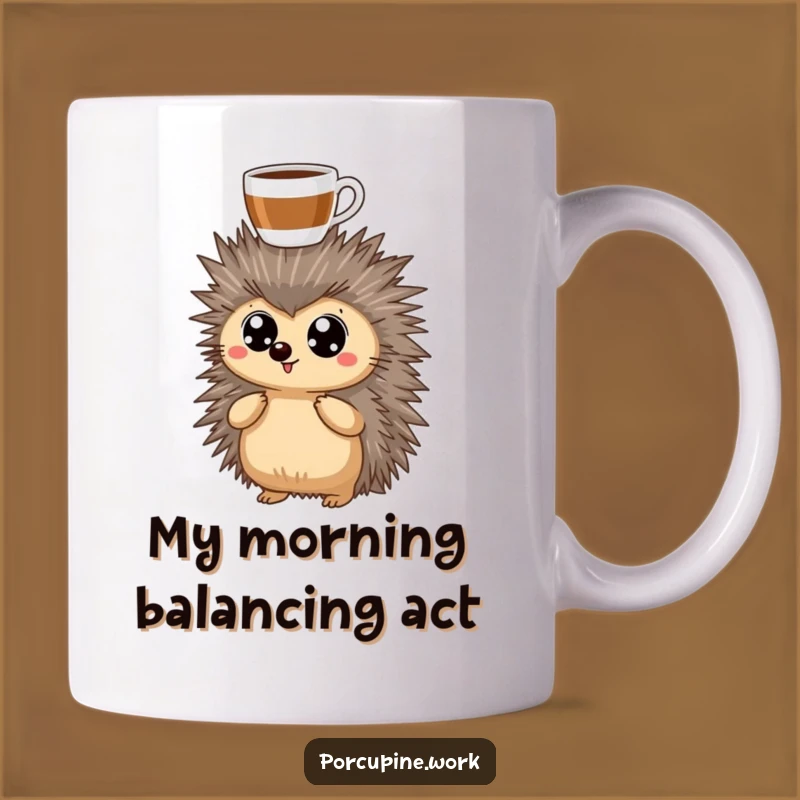 Funny Coffee Porcupine Mug: Humorous Gift for Caffeine Lovers