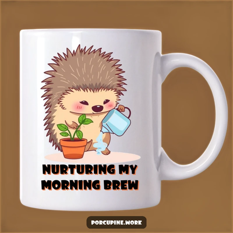 Funny Porcupine Plant Care Mug - Hilarious Gardener Gift for Desks