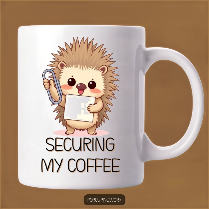 Funny Porcupine Paperclip Mug: Office Triumph Hero, Hilarious Gift!