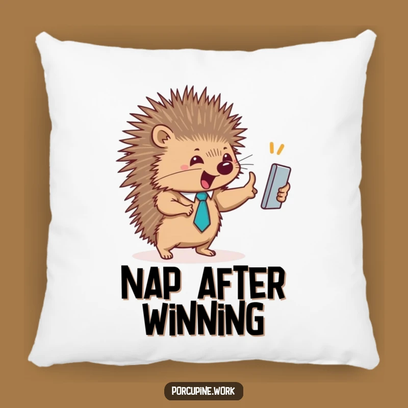 Comfy Funny Porcupine High-Five Pillow: Snuggle Up with Team Spirit