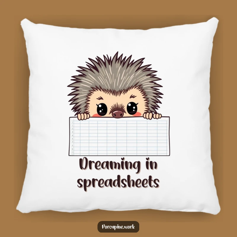 Funny Porcupine Pillow: Cozy Data Analyst, Hilarious Comfort Gift
