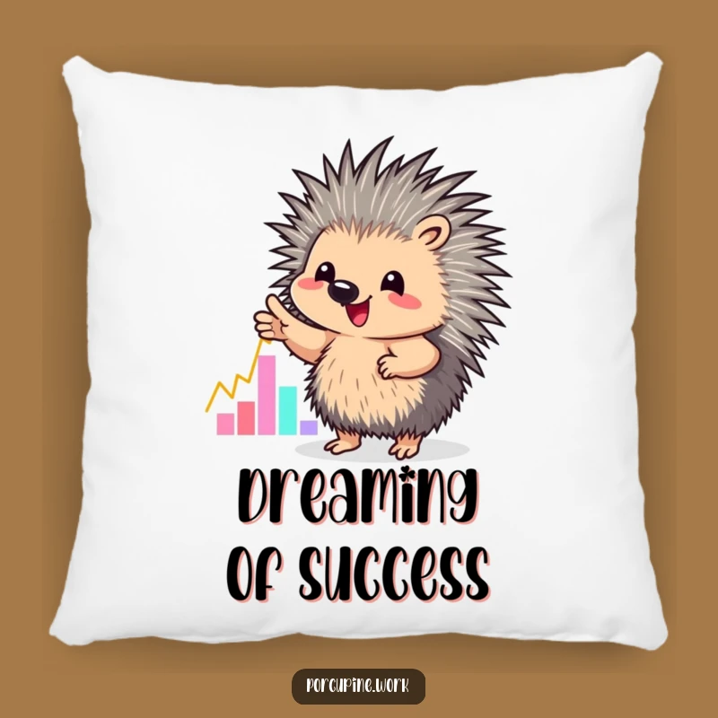 Funny Graph Pointer Porcupine Pillow: Comfy Analyst, A Hilarious Gift!
