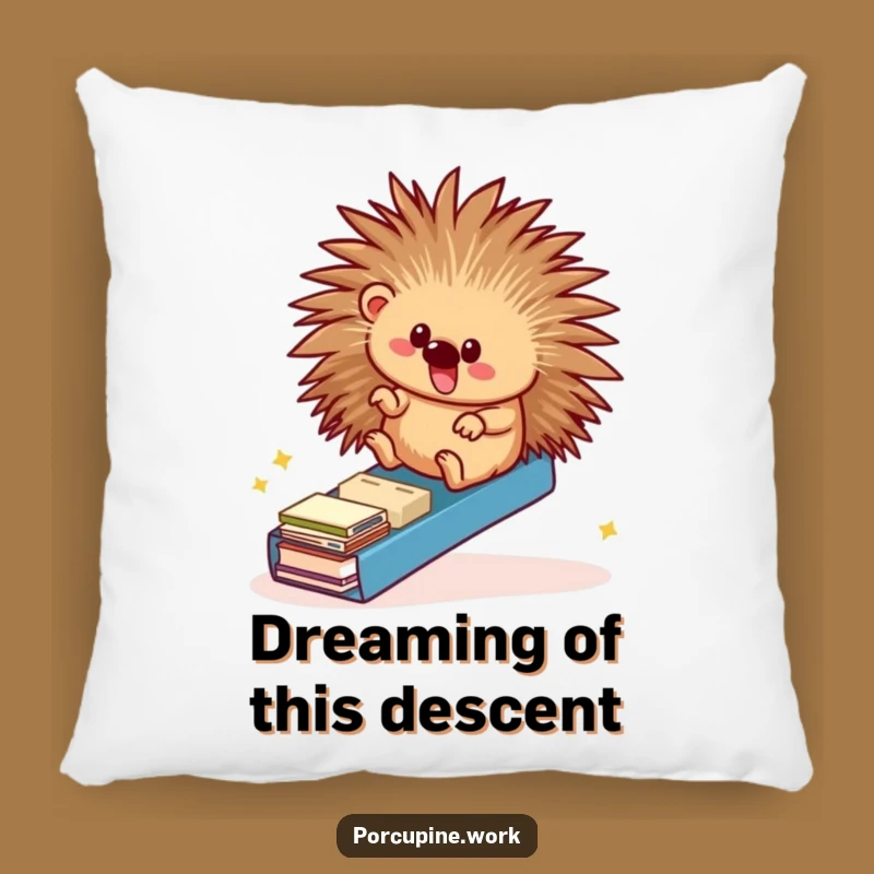 Funny Porcupine Office Ramp Pillow - Cozy Hilarious Accent for Sofas