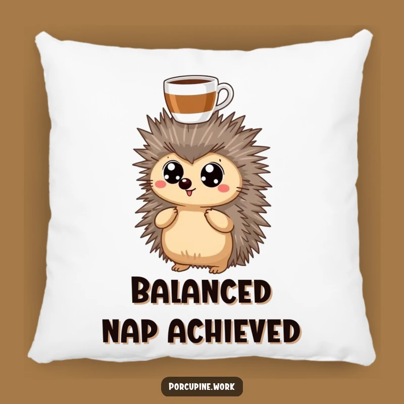 Funny Coffee Porcupine Pillow: Cozy Comfort for Caffeinated Dreams