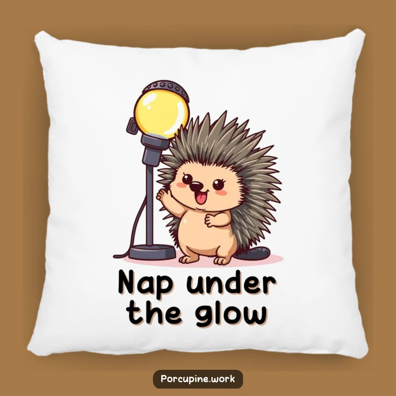 Funny Office Porcupine Light Pillow: Cozy Triumph & Humor Accent