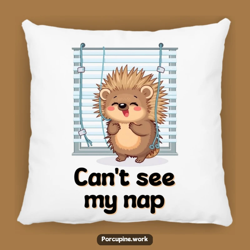 Funny Porcupine Blinds Pillow - Cozy Comfort for Office Entanglements!